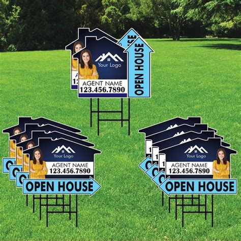 house sign metal|metal open house signs.